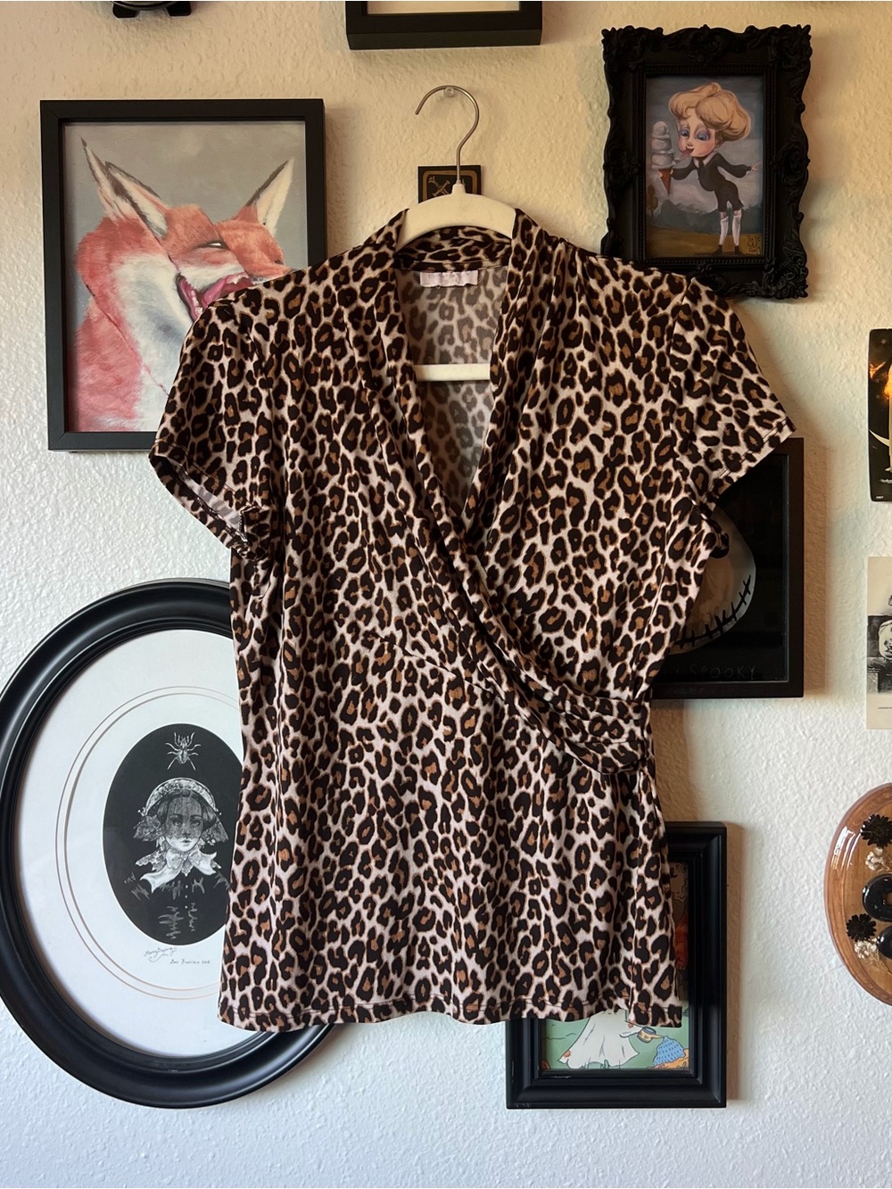 vintage y2k cheetah wrap top